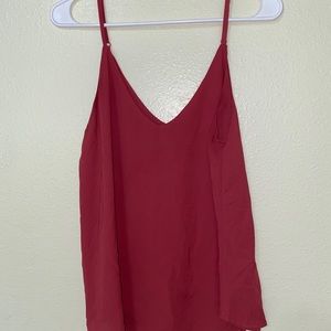 Red V-Neck Tank Top